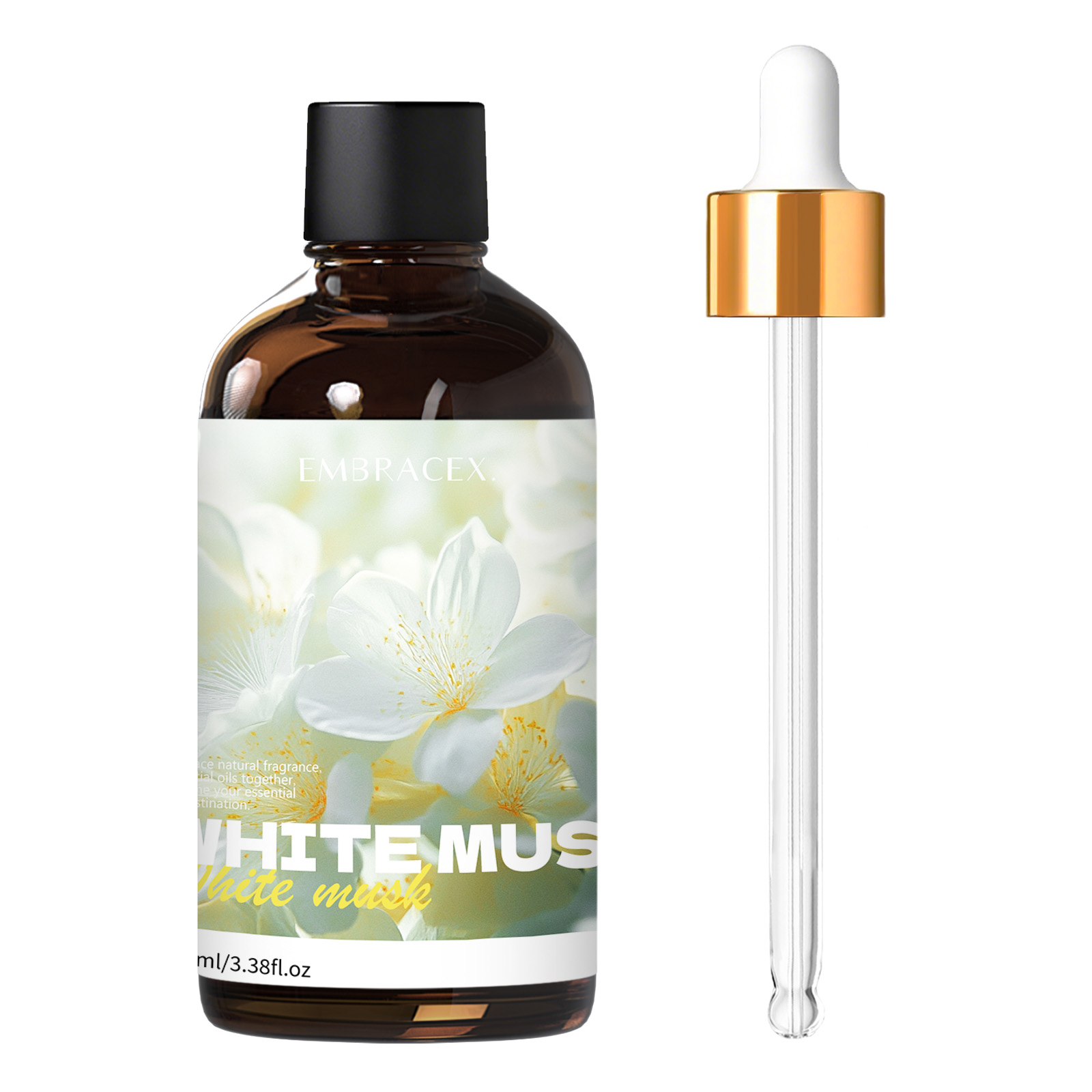 Candle Making Supplies Fragrance Oils - 100ml ホワイトムスク天然植物エッセンシャルオイル ディフューザー用、カーサプライ、DIYプロジェクト、キャンドル作り、長持ちする香り、ギフトに最適