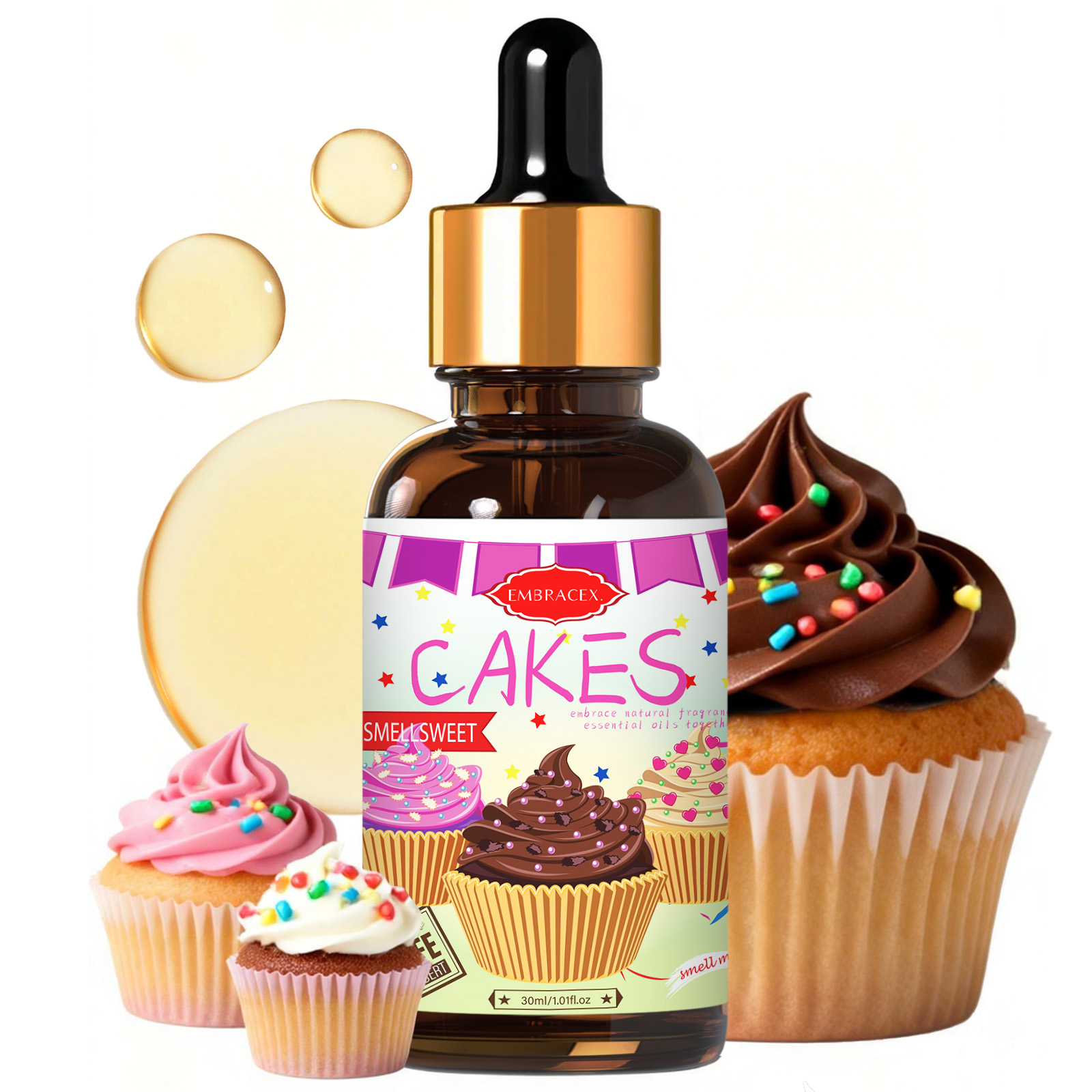 Candle Making Supplies Fragrance Oils - 30ml ケーキエッセンシャルオイル カー用品、ディフューザー用、DIYプロジェクト、キャンドル作り、友人へのギフト、温かい香り、アロマセラピー用