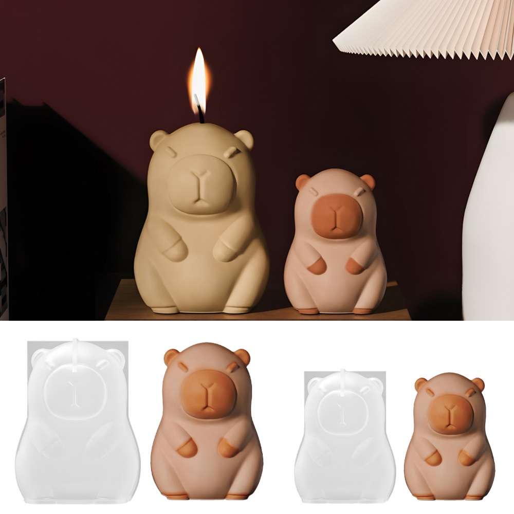 Candle Supplies Shop - 立ちカピバラ香りキャンドルシリコーン型 3D 動物樹脂石膏作成用品手作りドリップ接着剤車の装飾誕生日プレゼント