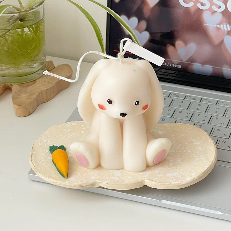 Candle Supplies Shop - ウサギの形をしたシリコンキャンドル型,かわいい3Dウサギ,動物の石膏,樹脂石鹸,消耗品,家の装飾,結婚式の贈り物