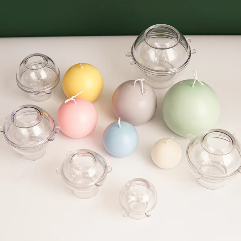 Candle Supplies Shop - 5-8 センチメートル球状キャンドルプラスチック金型家の装飾 Diy クラフトキャンドル作成用品 Pc アクリル金型キットホリデーパーティーギフト