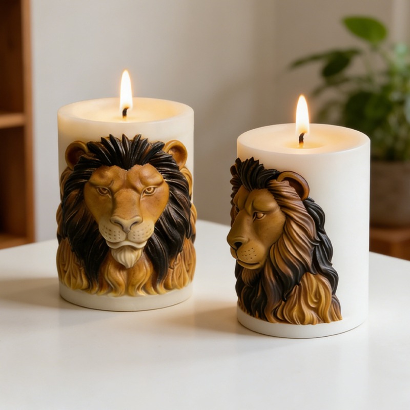 Luxury Candle Supplies Usa - 動物ライオンキャンドルモールドシリコンキャンドルモールド高級アロマキャンドル創造性ノベルティ珍しいキャンドル用品