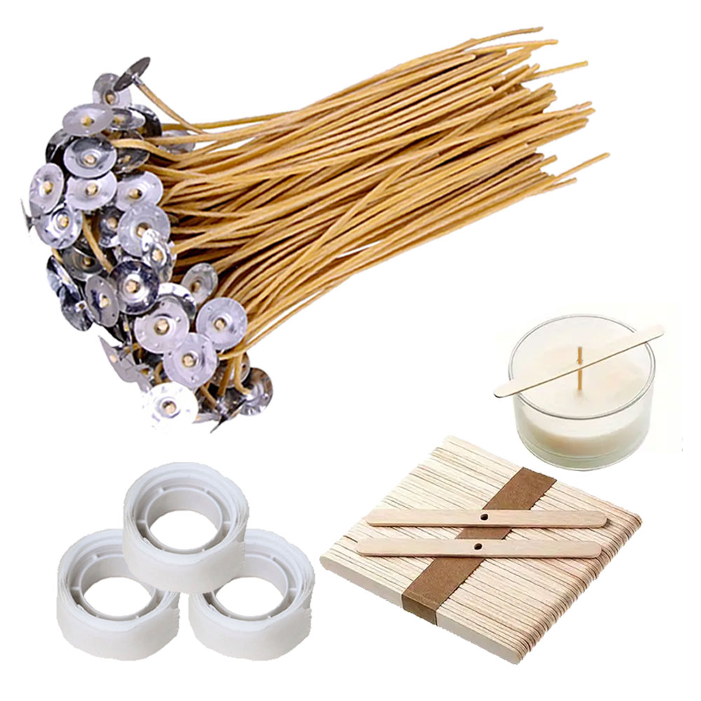 Luxury Candle Supplies Usa - 250 個の高級キャンドル作成キット蜂ワックス芯単穴スティックナノテープ DIY アロマセラピーアクセサリー無煙家庭用品
