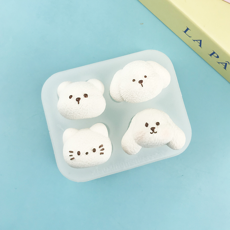 Candle Supplies Eu - 猫とウサギの動物シリーズシリコーン型 DIY Handmad 食品安全材料石鹸型キャンドル型キッチン用品ツール