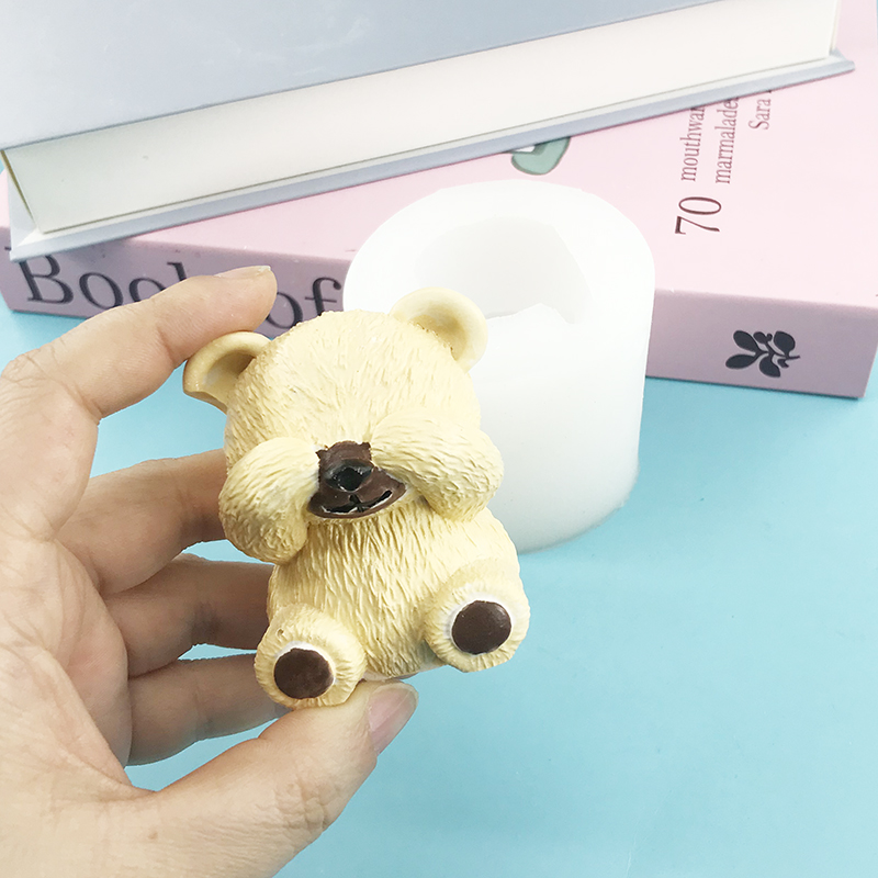 目隠しリトルベアシリコーン型 DIY 手作り石鹸型キャンドル - Candle Supplies Eu のレビューと価格