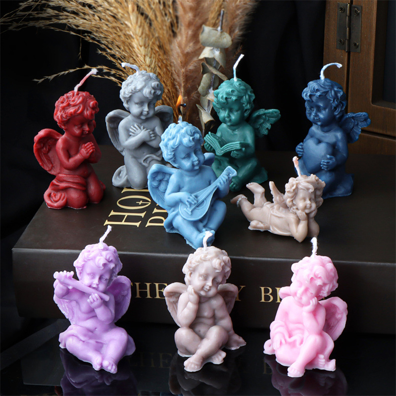3Dシリコンキャンドル型 祈りの姿をするひざまずく天使 ハー - Candle Fragrance Supplies のレビューと価格
