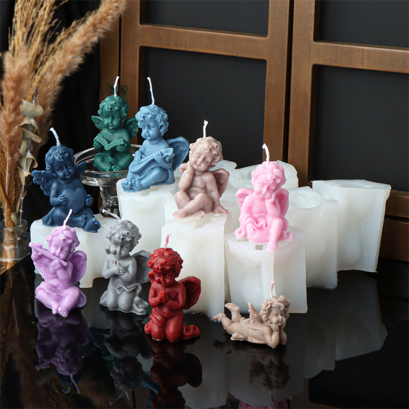 3Dシリコンキャンドル型 祈りの姿をするひざまずく天使 ハー - Candle Fragrance Supplies のレビューと価格