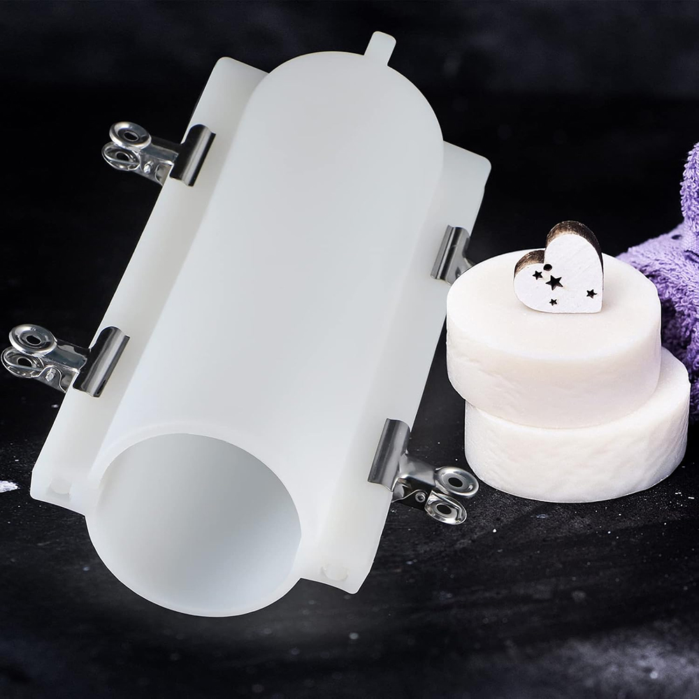 大きな円筒形石鹸型（クリップ付き）、1000mlシリコン製円 - Candle Supplies To Make Candles のレビューと価格