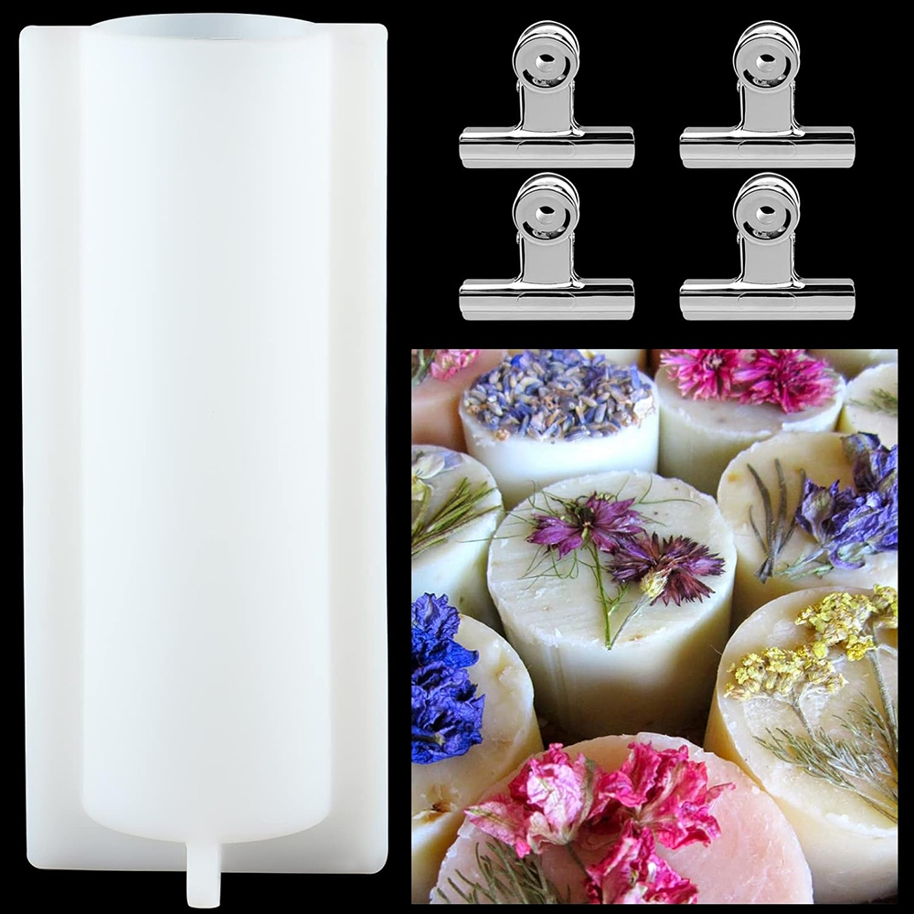 大きな円筒形石鹸型（クリップ付き）、1000mlシリコン製円 - Candle Supplies To Make Candles のレビューと価格