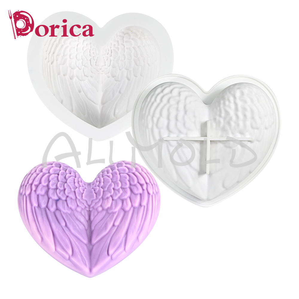 Dorica 3D 翼ハートシリコーン型ゼリーチョコレートム - Candle Supplies Eu のレビューと価格