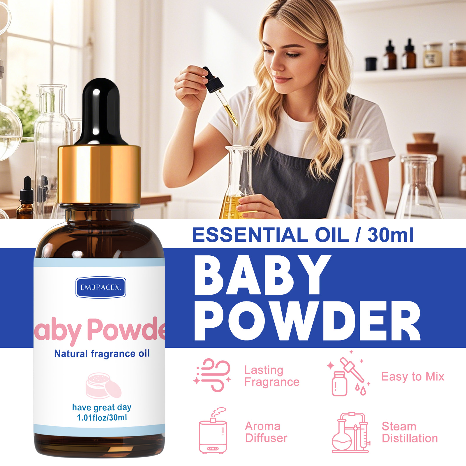 30ml ベビーパウダー エッセンシャルオイル ディフューザ - Candle Making Supplies Fragrance Oils のレビューと価格