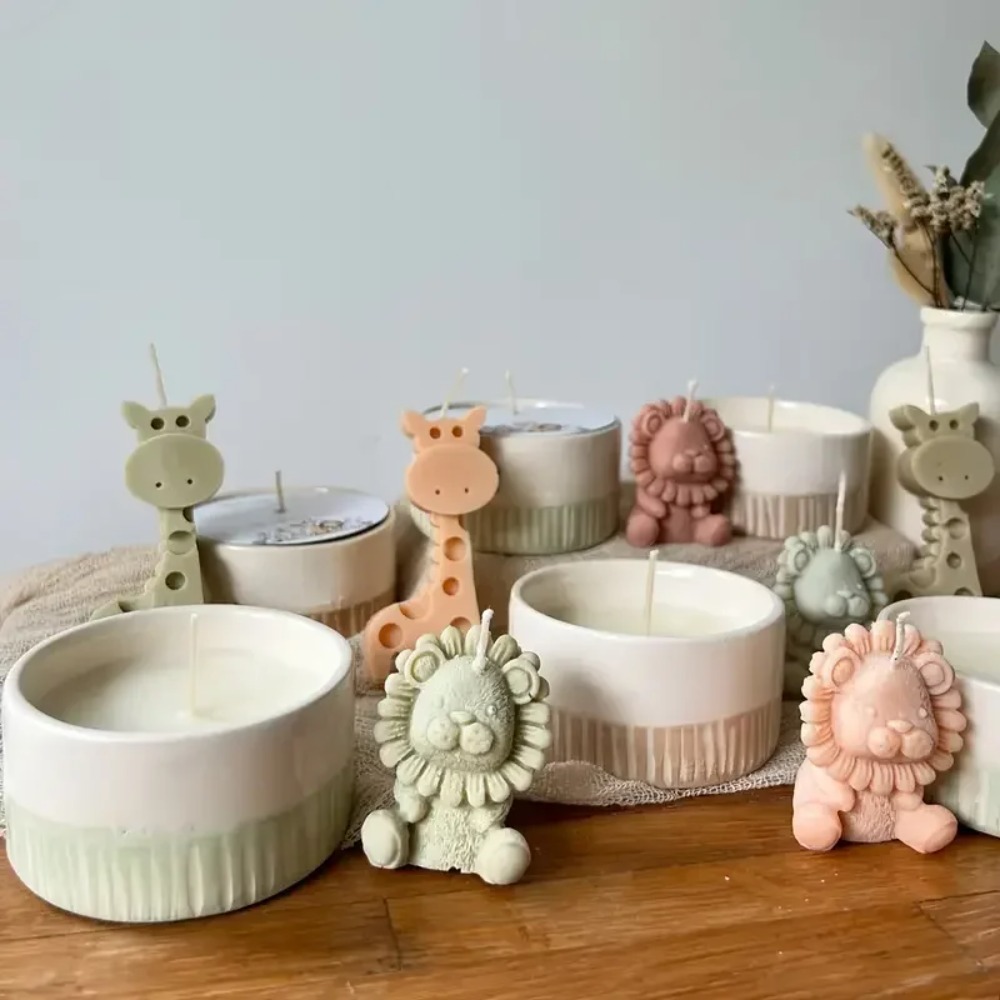 ライオンとキリンのシリコンモールド、かわいい再利用可能なキャ - Candle Fragrance Supplies のレビューと価格