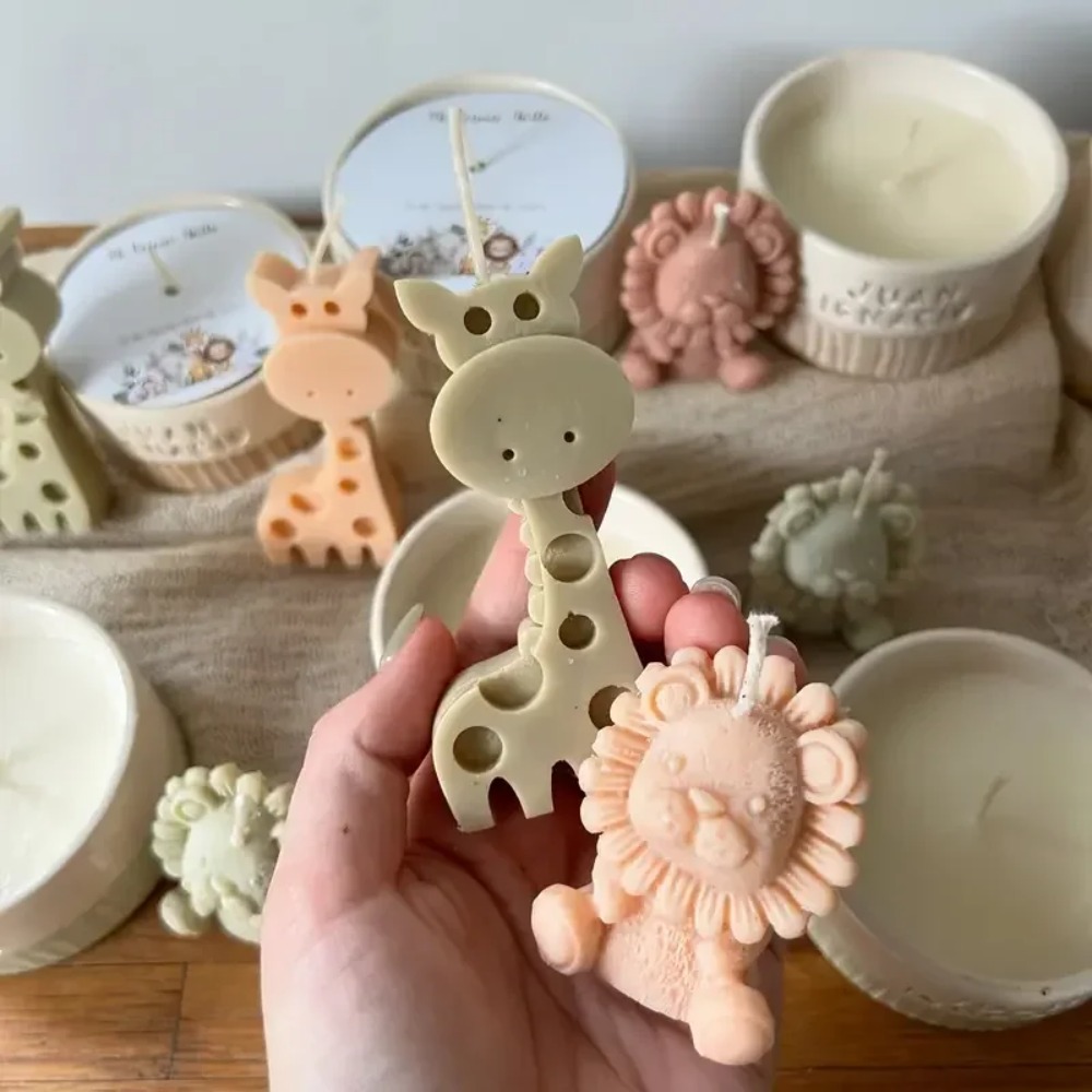 ライオンとキリンのシリコンモールド、かわいい再利用可能なキャ - Candle Fragrance Supplies のレビューと価格