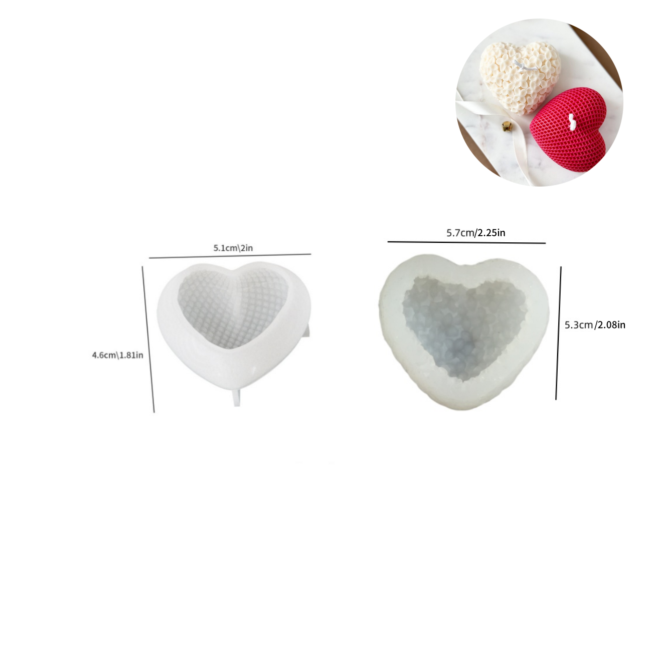 2個入り ラブキャンドル型 3Dフラワーラブデザイン DIY - Candle Fragrance Supplies のレビューと価格