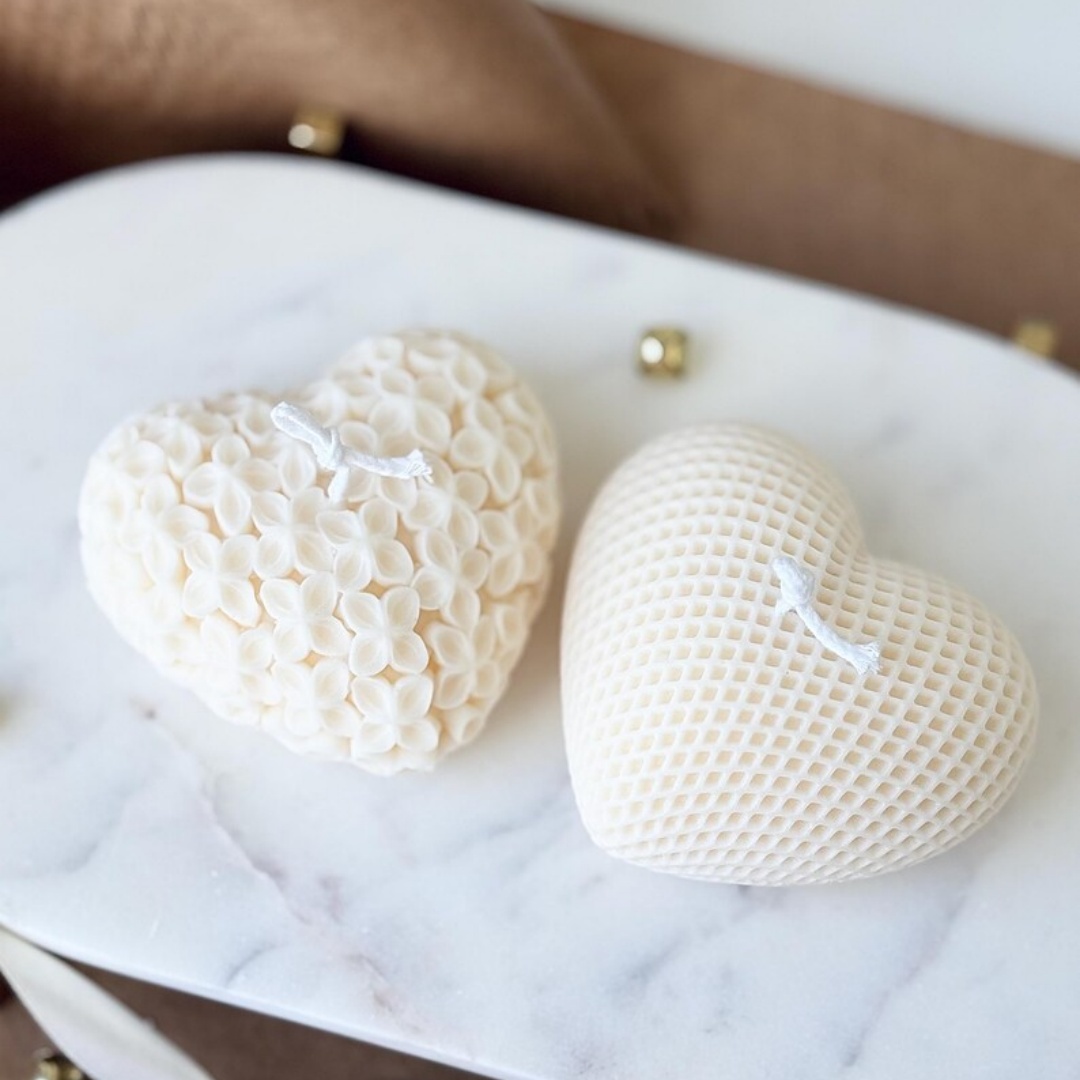 2個入り ラブキャンドル型 3Dフラワーラブデザイン DIY - Candle Fragrance Supplies のレビューと価格