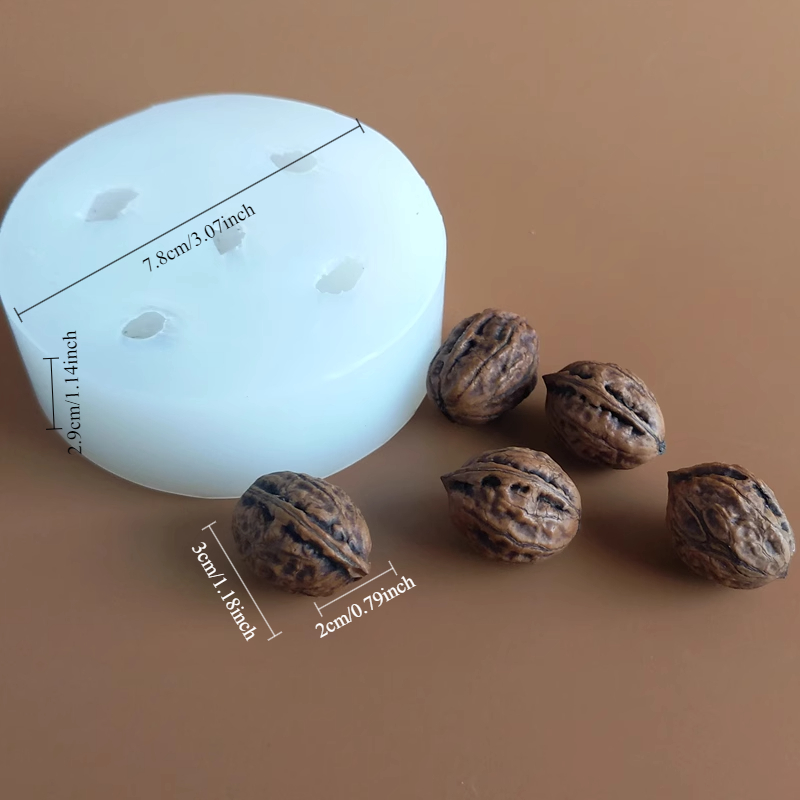 3d 小さなクルミシリコーン金型チョコレートフォンダンケーキ - Candle Supplies Eu のレビューと価格