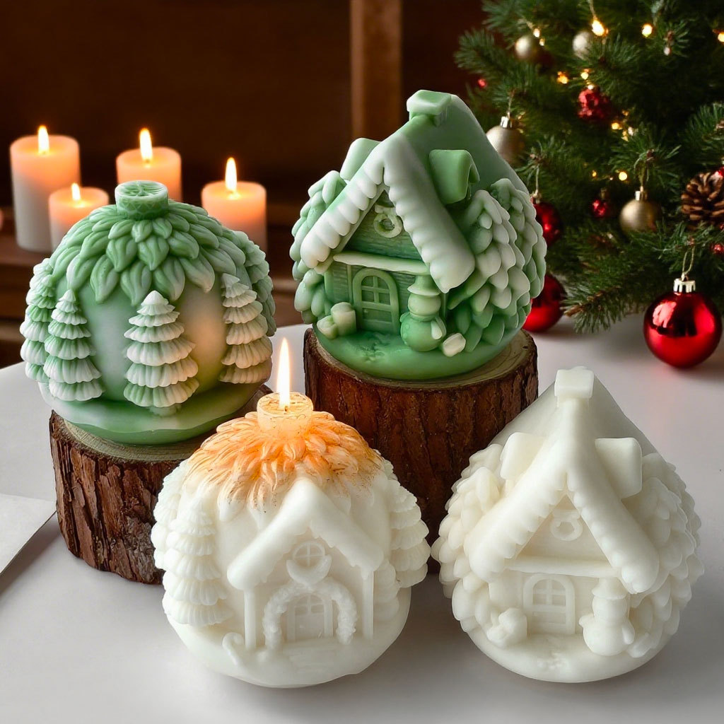 DIY クリスマスツリーハウスシリコーン型手作りアロマキャン - Candle Supplies Shop のレビューと価格