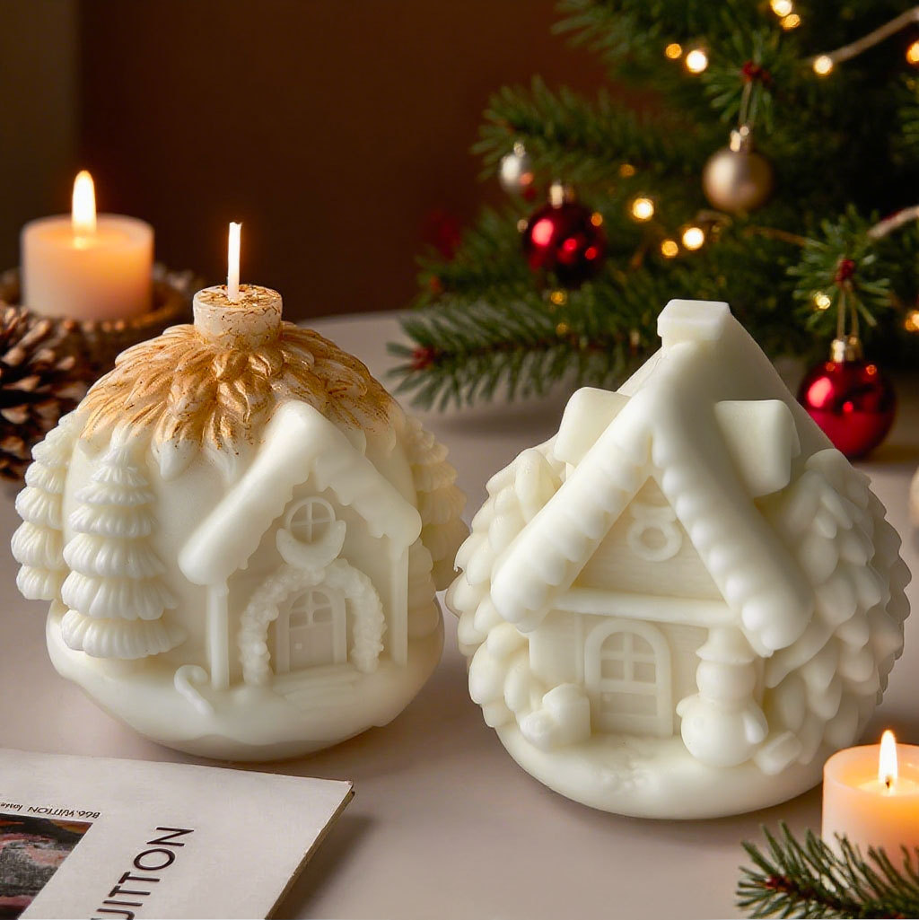 DIY クリスマスツリーハウスシリコーン型手作りアロマキャン - Candle Supplies Shop のレビューと価格