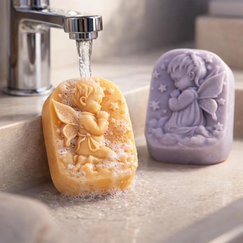 天使のシリコンモールド、石鹸作り用品、祈る妖精の赤ちゃんデザ - Candle Supplies To Make Candles のレビューと価格