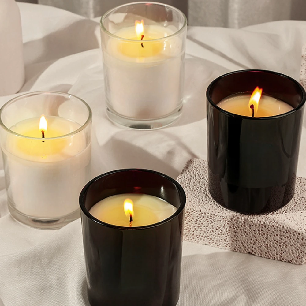 高級ガラスキャンドルジャーブラックホワイトガラスキャンドルホ - Luxury Candle Supplies Usa のレビューと価格