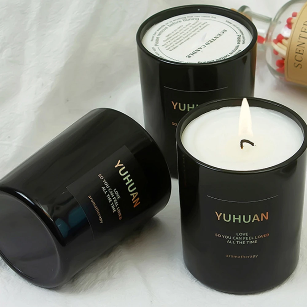 高級ガラスキャンドルジャーブラックホワイトガラスキャンドルホ - Luxury Candle Supplies Usa のレビューと価格