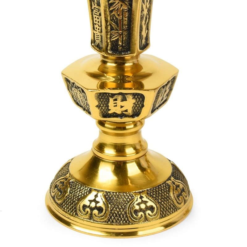 豪華で上品な真鍮製の燭台一対、寺院の装飾、仏具、結婚式の燭台 - Luxury Candle Supplies Usa のレビューと価格